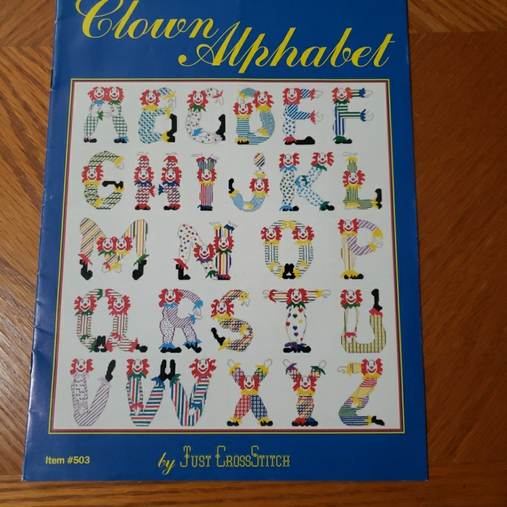 Clown Alphabet Counted Cross Stitch Patterns by Just CrossStitch